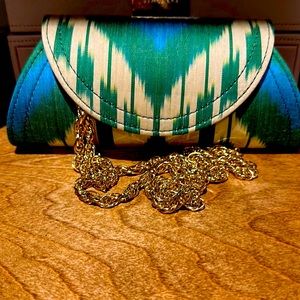 Brand new silk ikat clutch